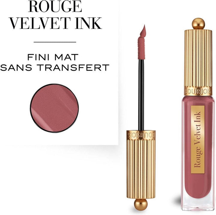 Bourjois Paris Rouge Velvet Ink Lippenstift – 04 Mauve, süßes Mauve