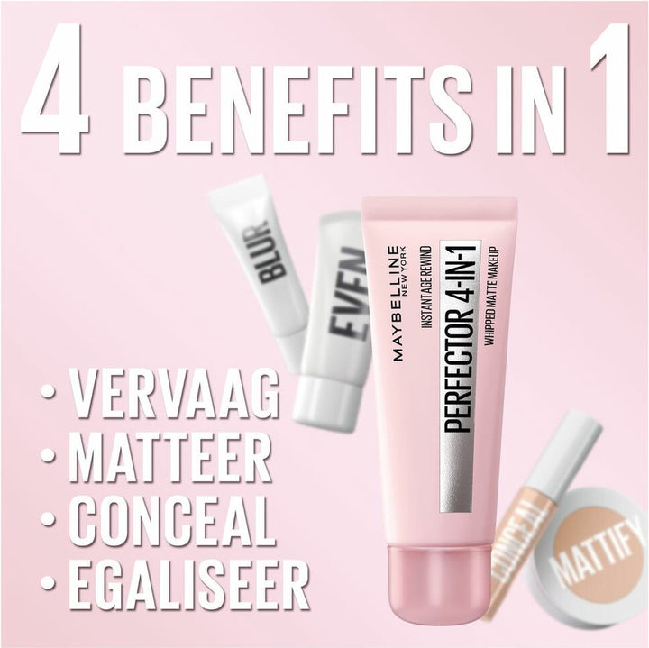 Maybelline Instant Age Rewind Perfector 4-in-1 Concealer - Light - 30 ml - Verpakking beschadigd