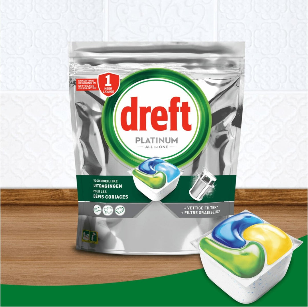 Dishwashing detergent - Dreft Platinum All In One Dishwasher capsules Regular 37 pieces