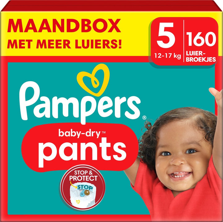 Pampers Baby-Dry Pants – Größe 5 (12–17 kg) – Monatsbox mit 160 Windelhosen – Verpackung beschädigt