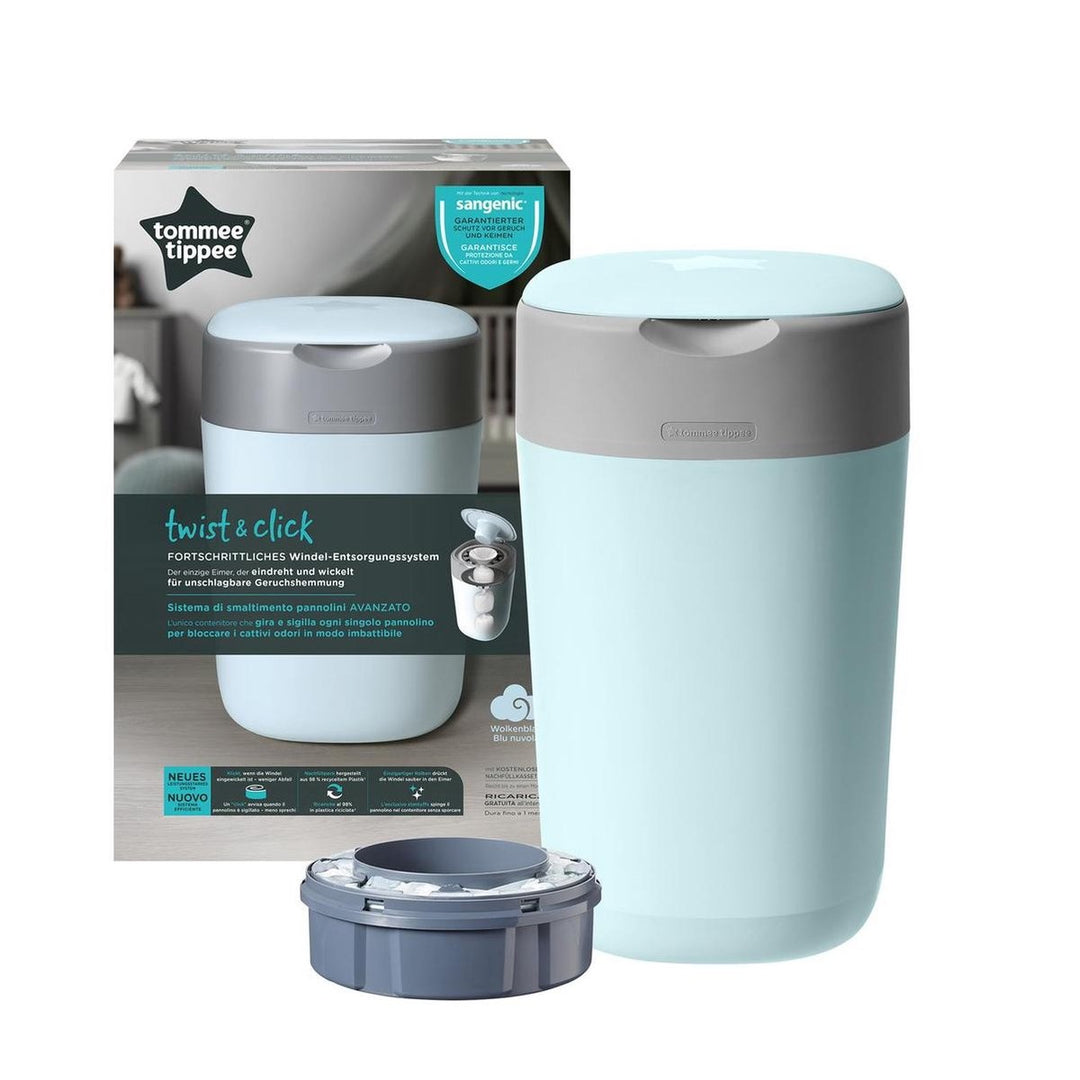 Tommee Tippee Twist &amp; Click Diaper Pail - Sangenic Tec - Blue - Packaging damaged