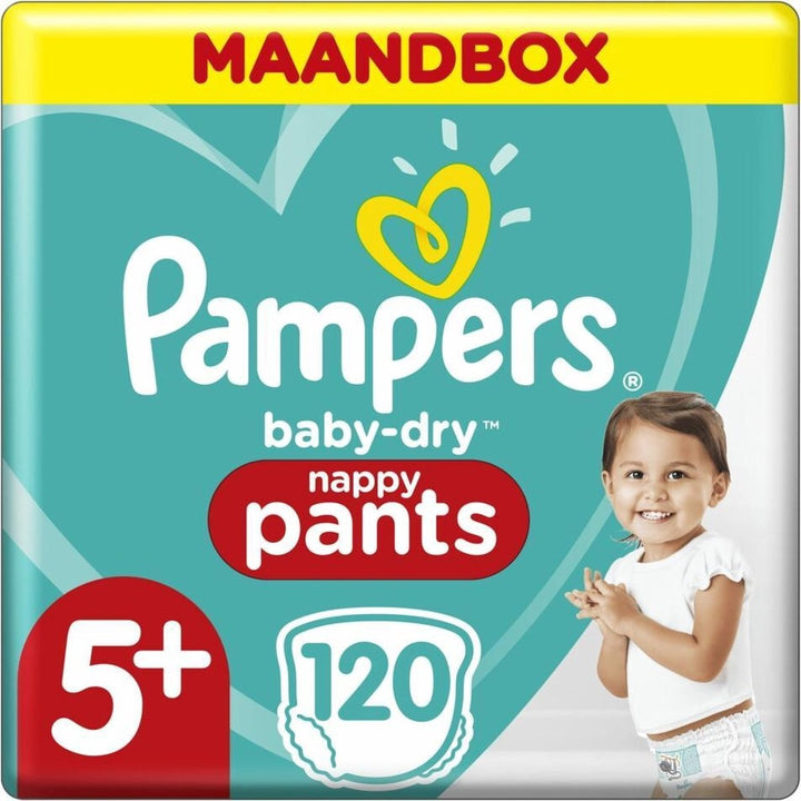 Pampers Baby-Dry Pants Windelhöschen – Größe 5+ (12–17 kg) – 120 Stück – Monatsbox