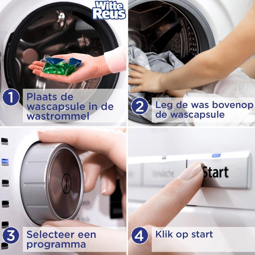 Witte Reus Power Caps Wascapsules - Voordeelverpakking - 52 wasbeurten - Verpakking beschadigd