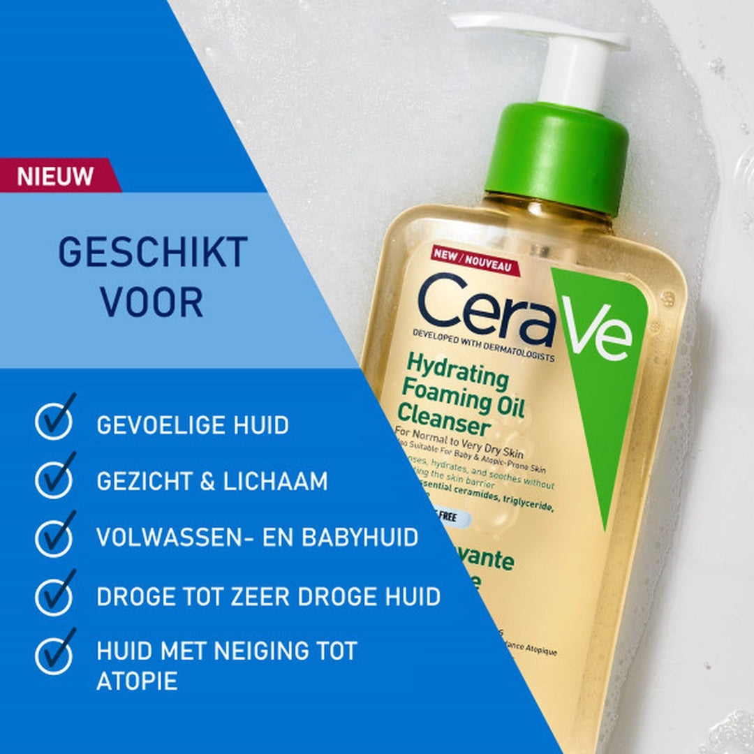 CeraVe - Hydrating Foaming Oil Cleanser - voor normale tot droge huid - 473ml