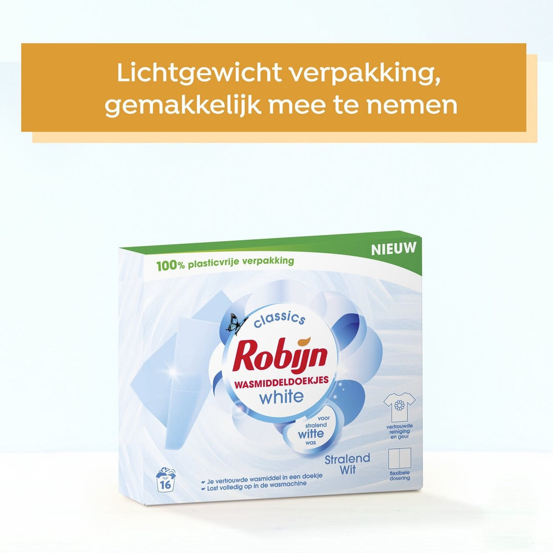 Robijn Classics Radiant White Waschmitteltücher 16 Waschstreifen