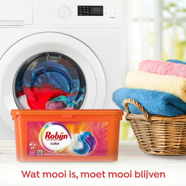 Robijn Color 3 in 1 Wascapsules speciaal voor de gekleurde was - 29 wasbeurten