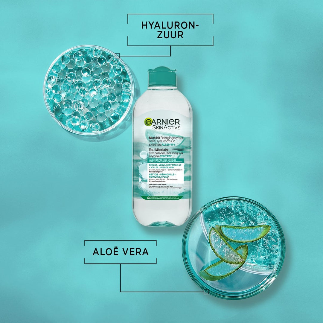 Garnier SkinActive Mizellen-Reinigungswasser mit Hyaluronsäure und Aloe Vera 400 ml