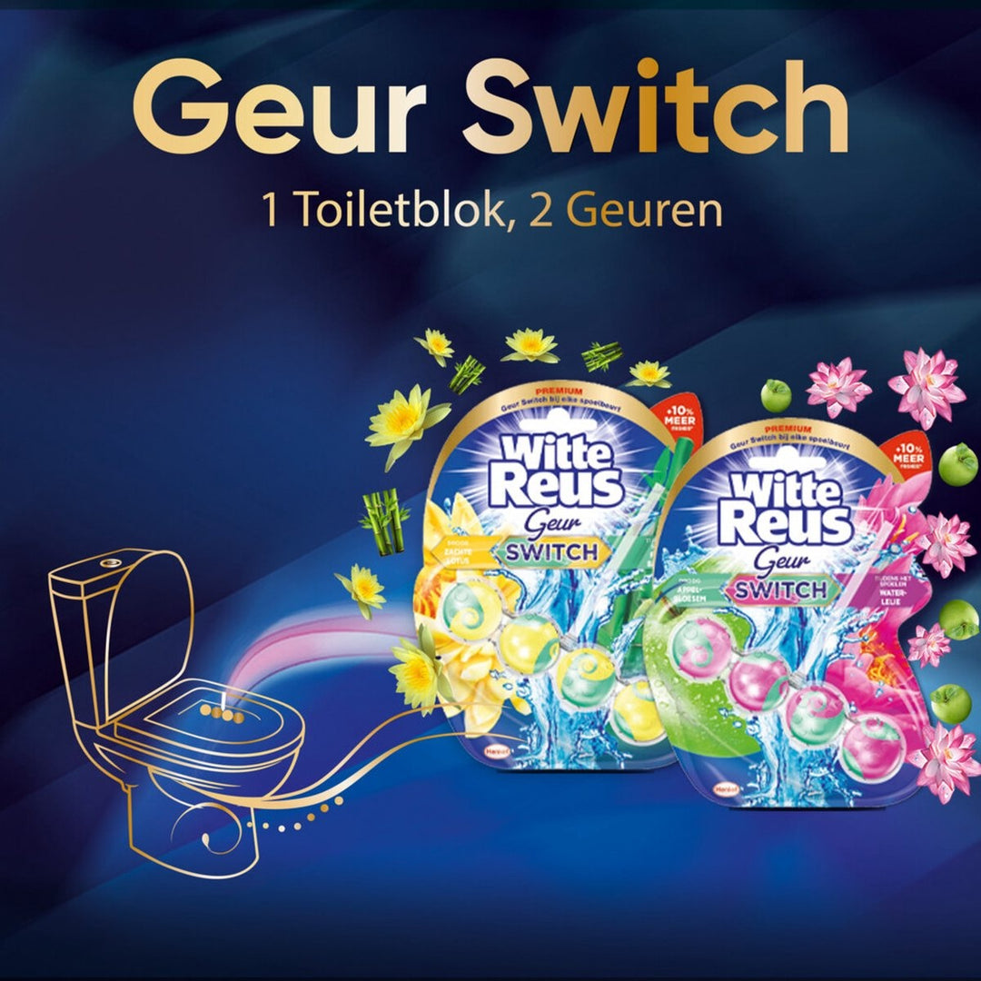 White Giant Toilet Block Fragrance Switch - Apple Water Lily