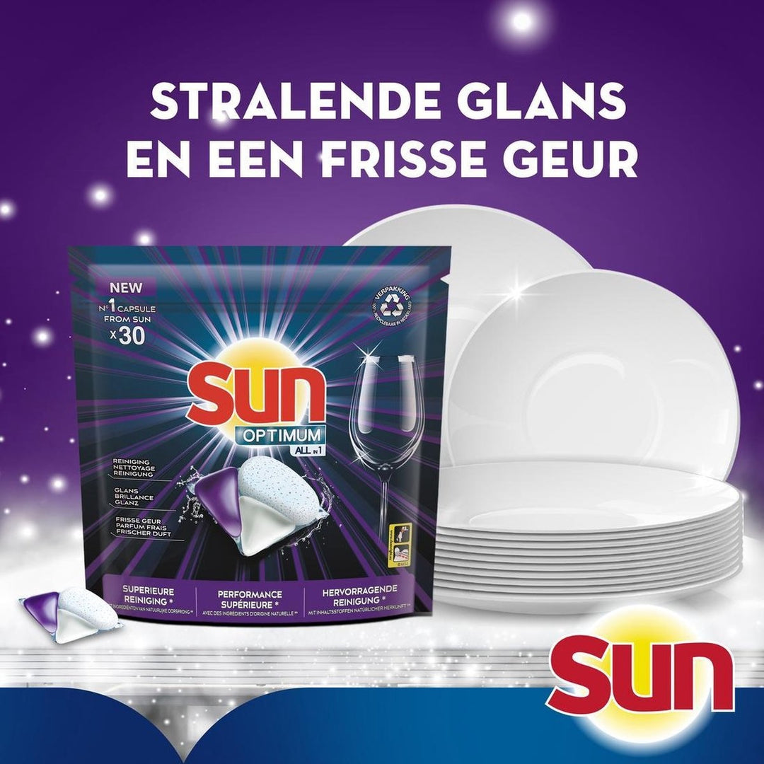 Sun Optimum All-in 1 reguläre Kapseln – 30 Spülmaschinentabs – Monatsbox – Verpackung beschädigt