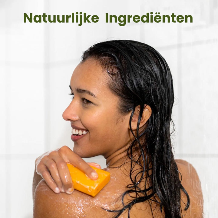 HappySoaps Körperwaschseife – Arganöl und Rosmarin – würzig und intensiv duftend – 100 % plastikfrei, vegan und tierfreundlich – 100 g