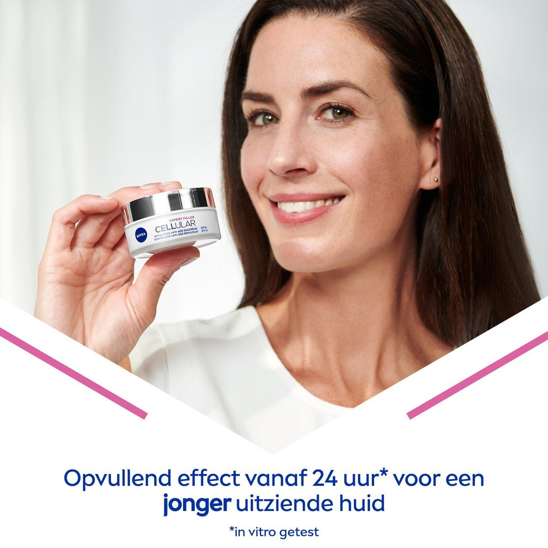 NIVEA CELLular Expert Filler Anti-Age Dagcrème - Ouder wordende huid - SPF 30 - Met hyaluronzuur, creatine en Foliumzuur 50 ml - Verpakking ontbreekt