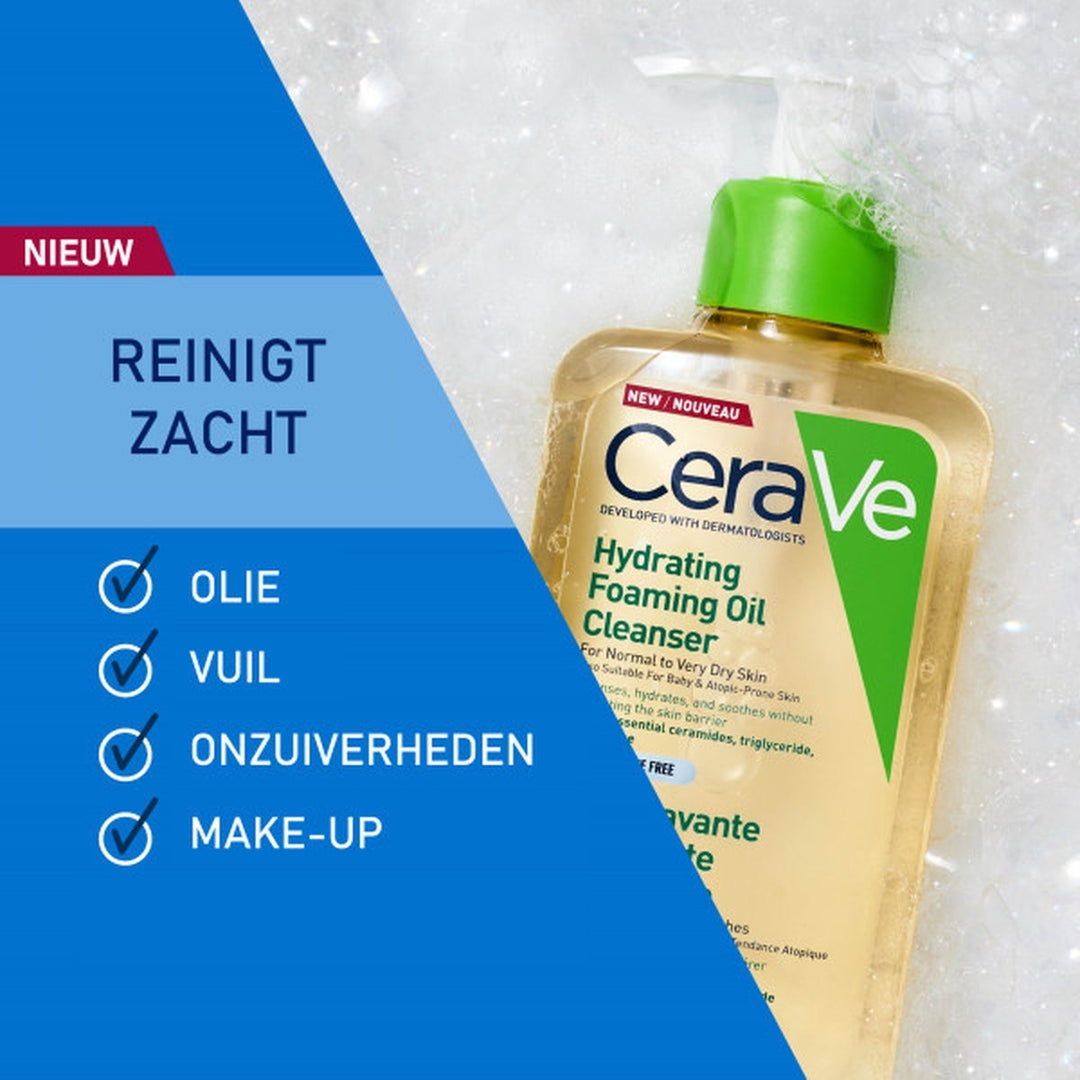 CeraVe - Hydrating Foaming Oil Cleanser - voor normale tot droge huid - 473ml