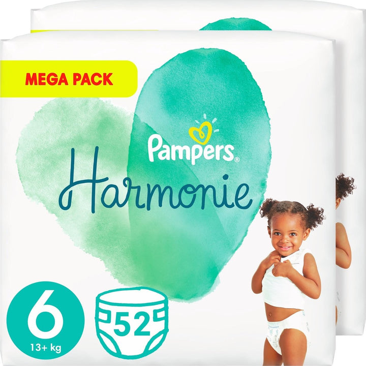 Pampers Harmonie Size 6 (13kg+) - Value Pack 2 x 52 Diapers