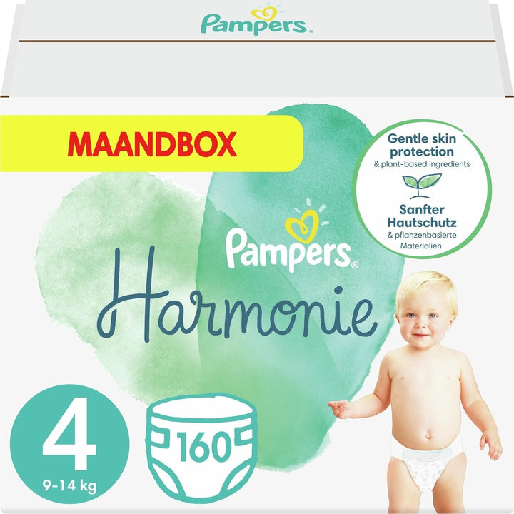 Pampers Harmonie - Size 4 (9kg-14kg) - 160 Diapers - Monthly Box