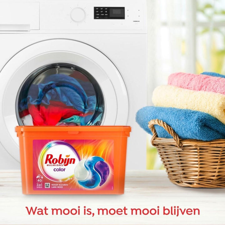 Robijn Color 3 in 1 Wascapsules - 40 wasbeurten - Kwartaalbox - Verpakking beschadigd