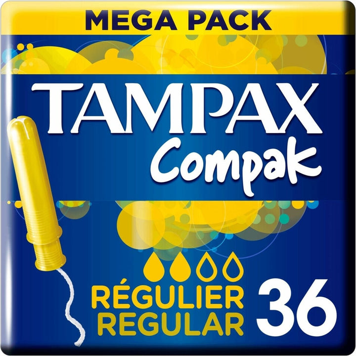 Tampax Compak Regular Tampons – mit Einführhülse – 36 Stück