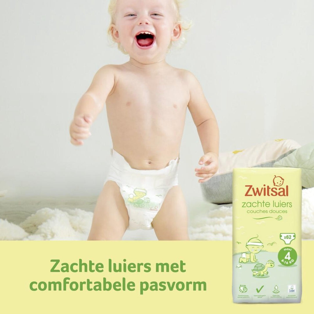 Zwitsal Maxi Diaper - size 4 - 62 pcs - Packaging damaged