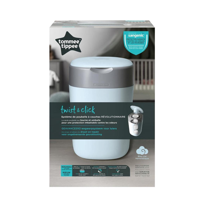 Tommee Tippee Twist &amp; Click Diaper Pail - Sangenic Tec - Blue - Packaging damaged