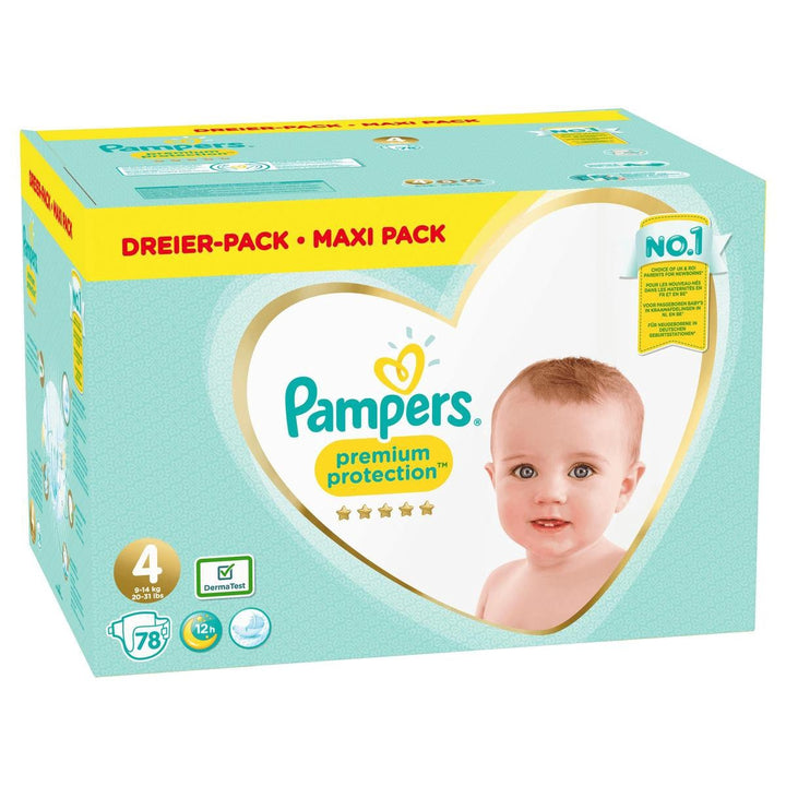 Pampers Premium Protection Größe 4 – 9 kg/14 kg – 78 Stück.