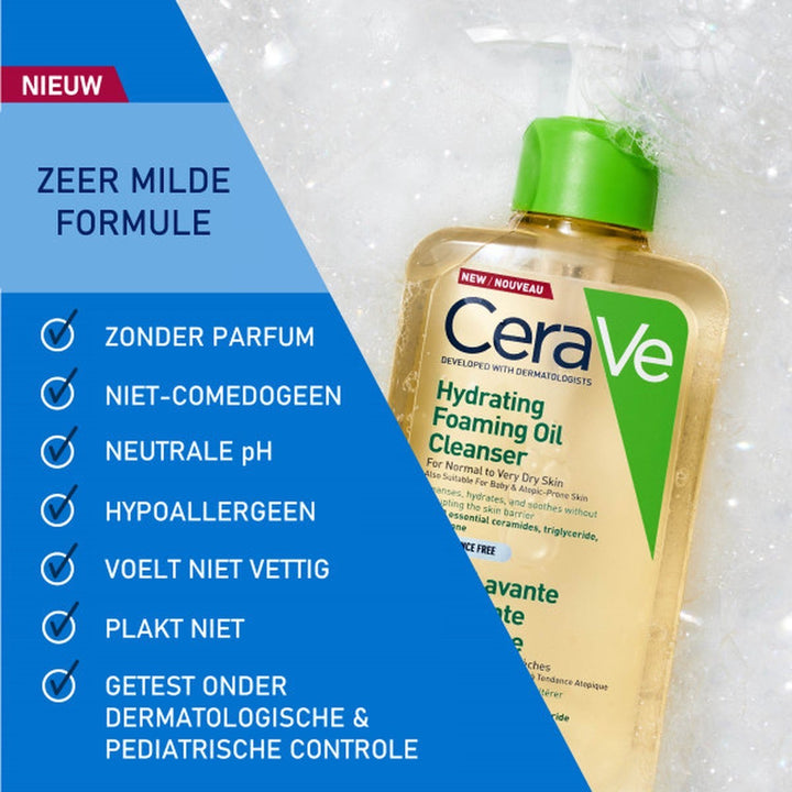 CeraVe - Hydrating Foaming Oil Cleanser - voor normale tot droge huid - 473ml