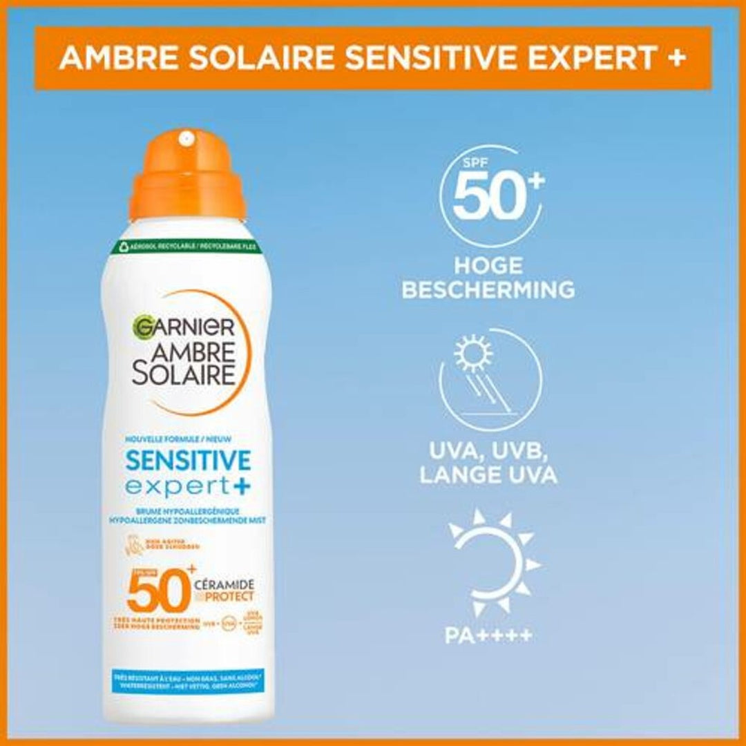 Garnier Ambre Solaire Sensitive Expert+ Schutznebelspray LSF 50+ 150 ml – Verpackung beschädigt