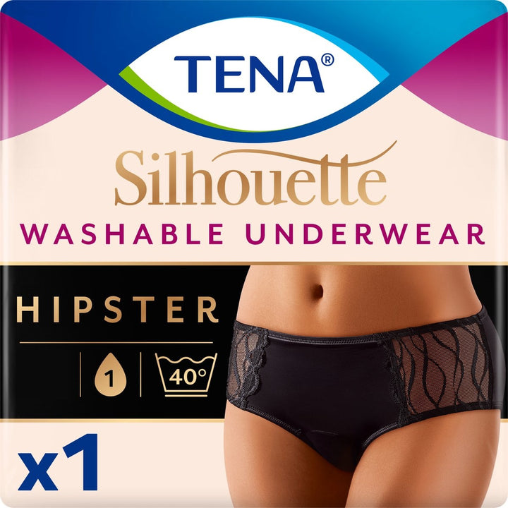 TENA Silhouette Noir Hipster - washable absorbent underwear size M - incontinence