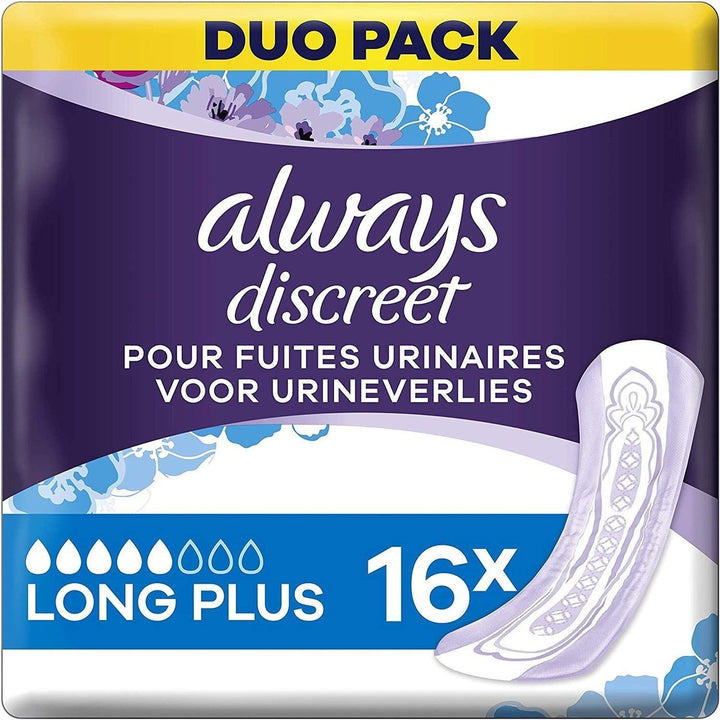 Always Discreet Sanitary Pads Long Plus - 16 Pieces - Packaging damaged