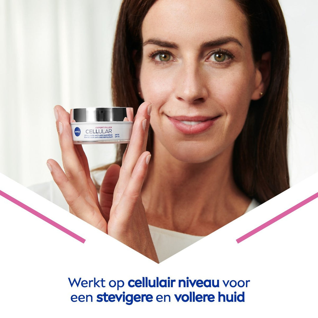 NIVEA CELLular Expert Filler Anti-Age Dagcrème - Ouder wordende huid - SPF 30 - Met hyaluronzuur, creatine en Foliumzuur 50 ml - Verpakking ontbreekt