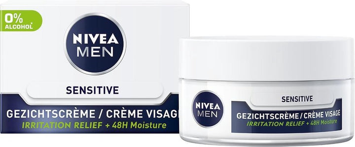 NIVEA MEN Sensitive Tagescreme – für empfindliche Haut – 50 ml – Verpackung beschädigt