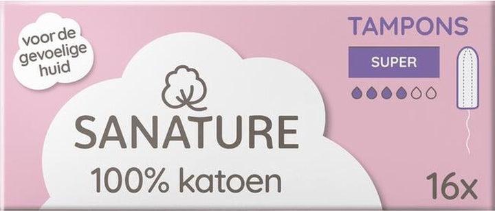 Sanature - Tampons Super - 100 % Baumwolle - 16 Stück