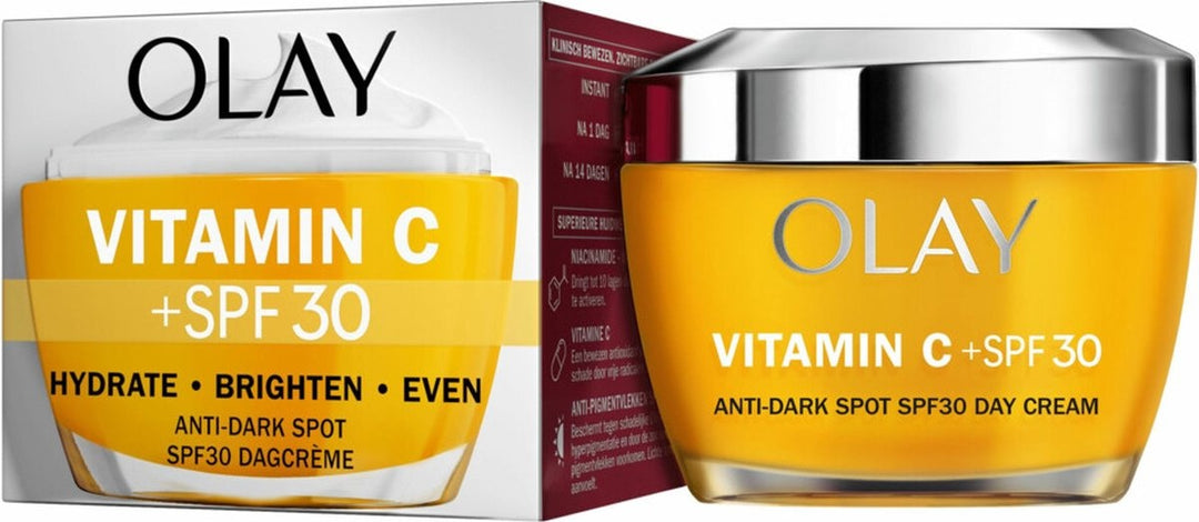 Olay Vitamine C+SPF30 - Anti-Pigmentvlekken - Hydraterende Dagcrème 50ml - Verpakking beschadigd