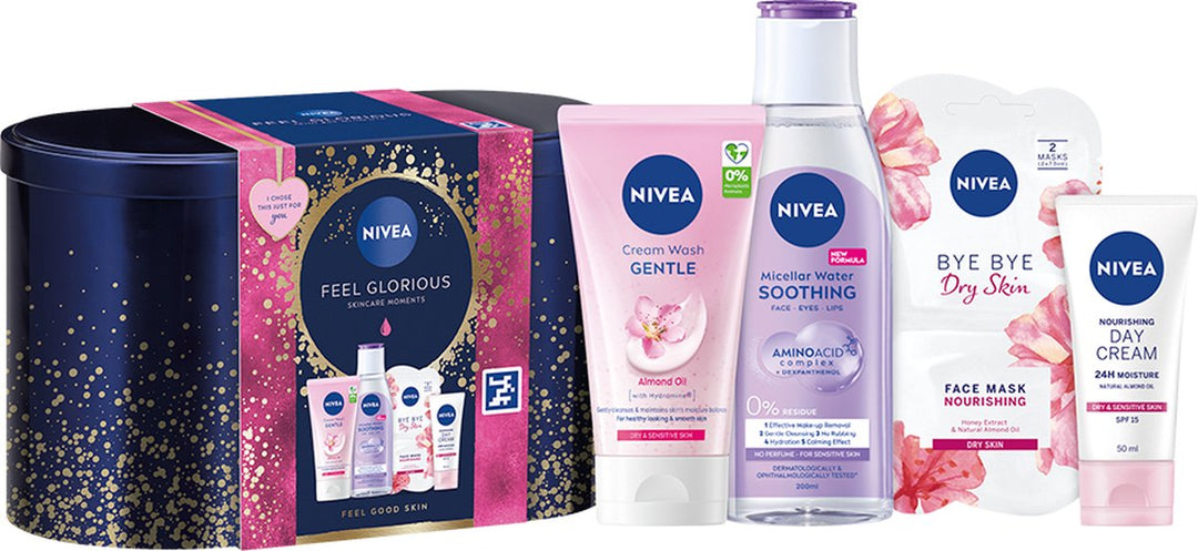 NIVEA Feel Glorious Geschenkset Women – Geschenkset Vorratsdose – Beschädigte Verpackung