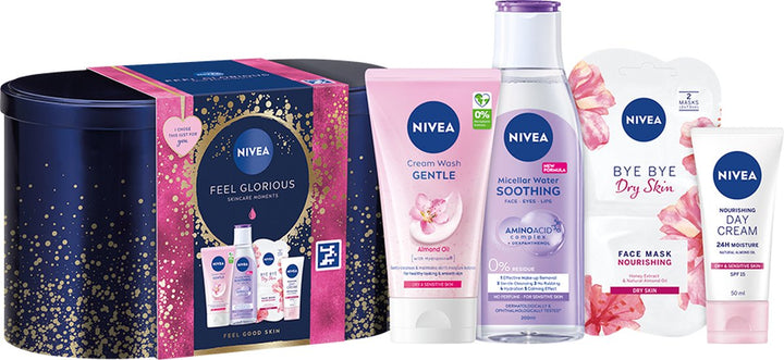 NIVEA Feel Glorious Geschenkset Women – Geschenkset Vorratsdose – Beschädigte Verpackung