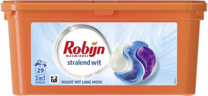 Robijn Radiant White 3 in 1 Waschkapseln – 29 Waschgänge – Verpackung beschädigt