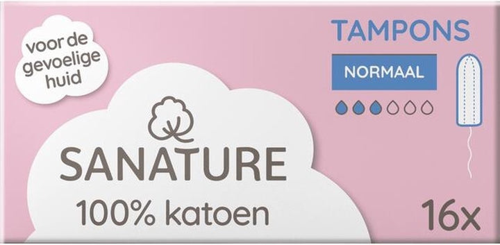 Sanature - Tampons Normal - 100 % Baumwolle - 16 Stück