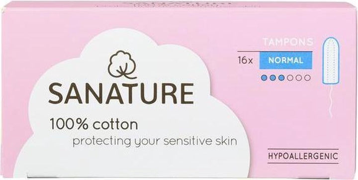 Sanature - Tampons Normal - 100 % Baumwolle - 16 Stück