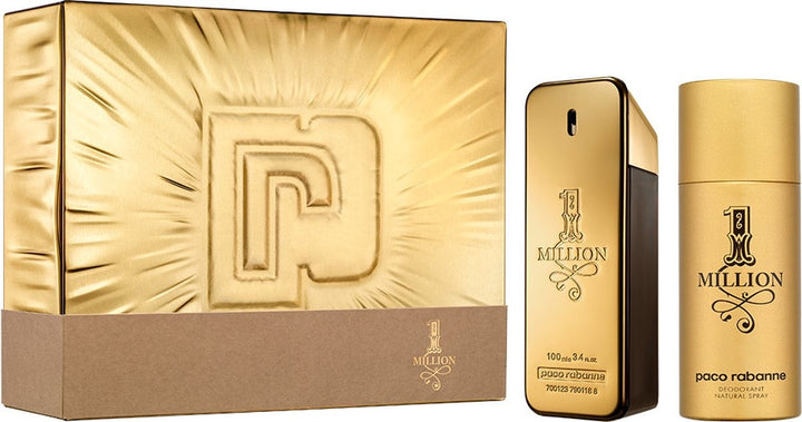 Paco Rabanne One Million Eau de Toilette 100 ml Geschenkset Deo Spray 150 ml Herren – Verpackung beschädigt