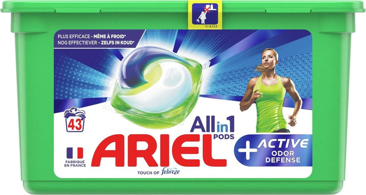 Ariel All in 1 Laundry Detergent Pods + Active Odor Control - 43 pods