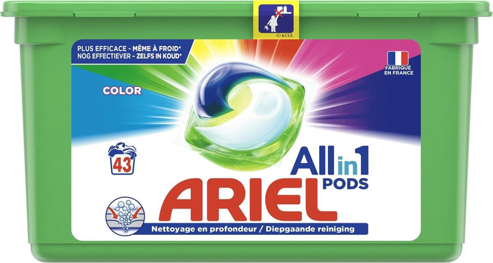 Ariel All in 1 Wasmiddel Pods Kleur Color - 43 Wasbeurten - Verpakking beschadigd