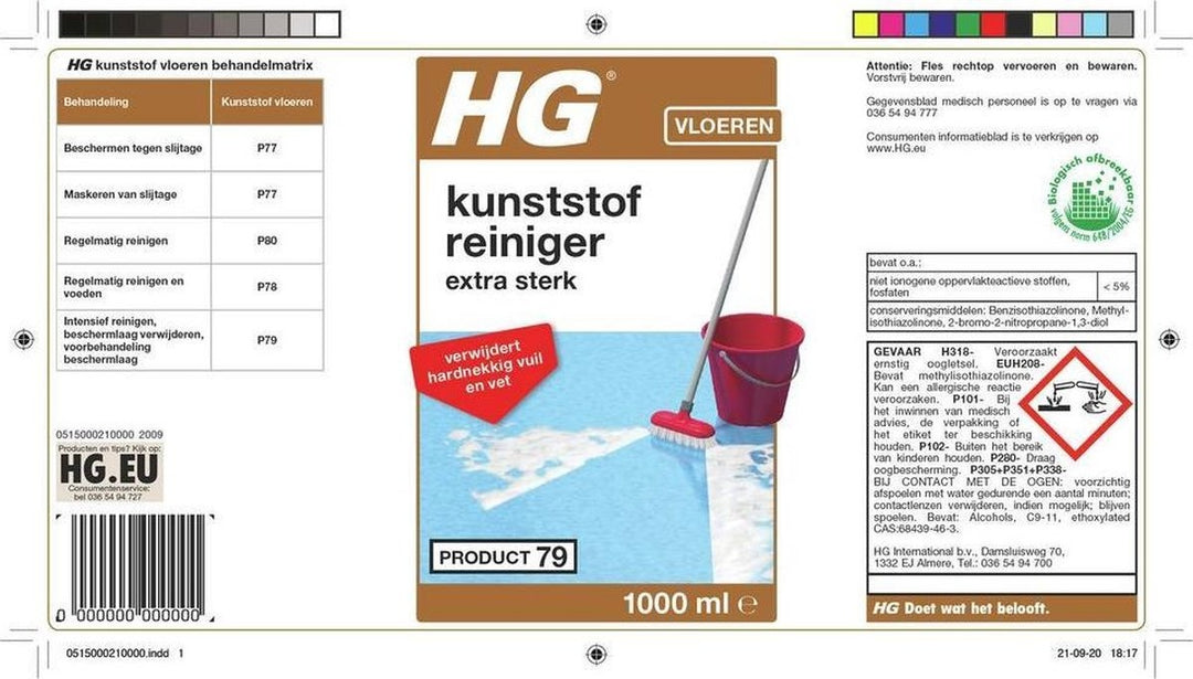 HG kunststofreiniger extra sterk (product 79) - 1L