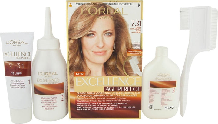 L'Oréal Paris Excellence Age Perfect 7.31 – Mittleres Aschblond – Haarfärbemittel – Verpackung beschädigt