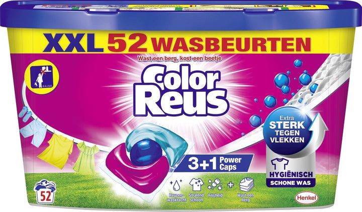 Color Reus Power Caps Wascapsules - Wasmiddel Capsules - Voordeelverpakking - 52 wasbeurten