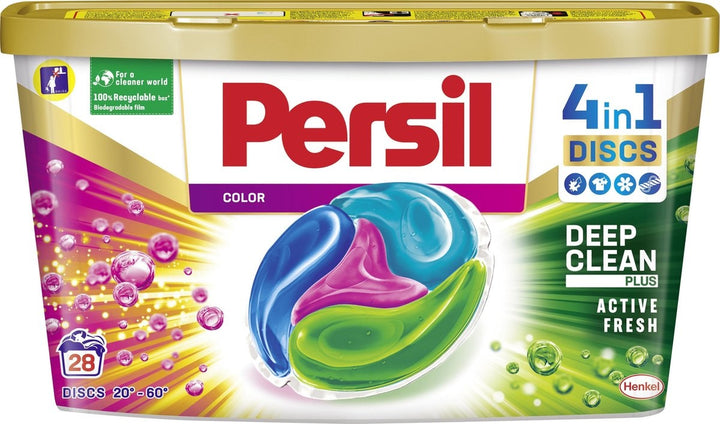 Persil Discs Color 4in 1 – Tiefenreinigende Waschkapseln – 28 Waschgänge – Verpackung beschädigt