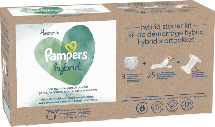 Pampers Harmonie Hybrid – Starterpaket – Waschbare Windeln für Babys – Verpackung beschädigt