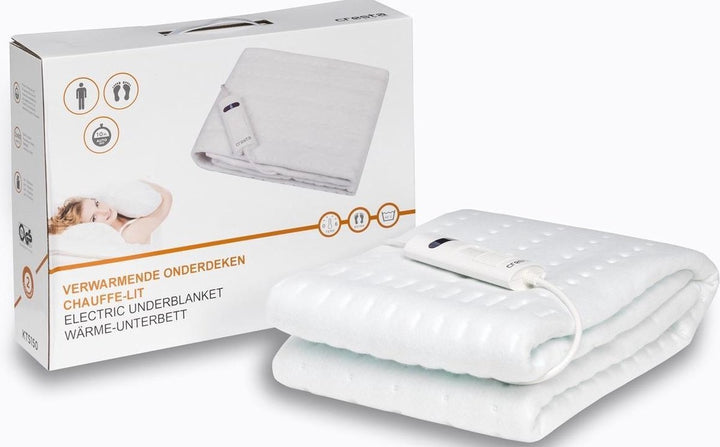 Cresta Care KTS150 Heizdecke für 1 Person mit 180-Minuten-Timer und maschinenwaschbarem Kuschelfleece 150 x 80 cm – Verpackung beschädigt