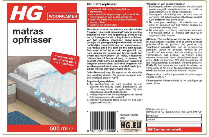 HG matrasopfrisser - 500ml - geeft snel een fris matras