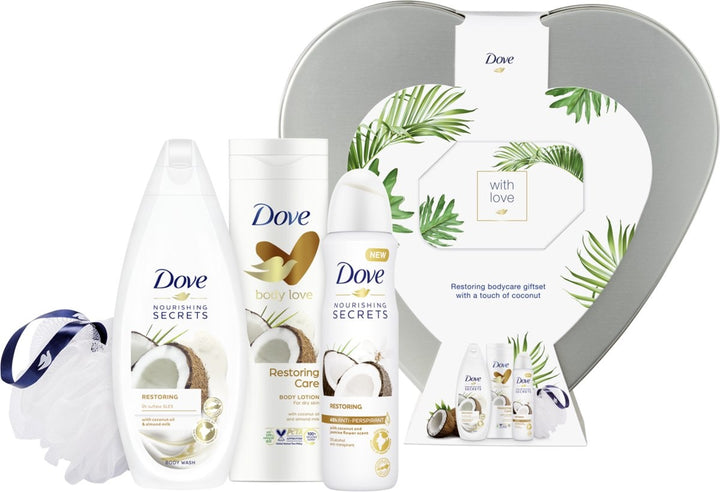 Dove Nourishing Secrets Coconut Heart Tin Gift Set