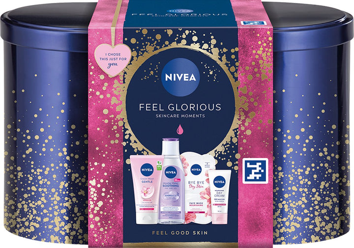 NIVEA Feel Glorious Geschenkset Women – Geschenkset Vorratsdose – Beschädigte Verpackung