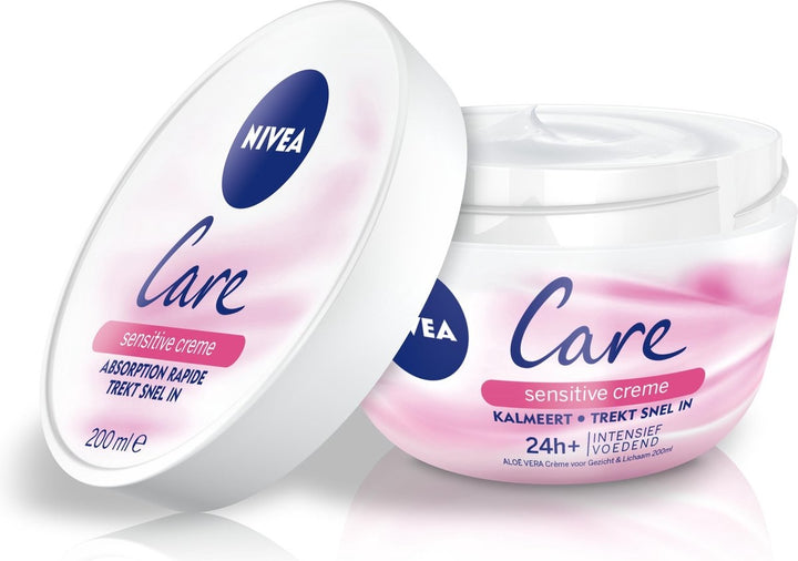 NIVEA Care Sensitive Creme – für Gesicht &amp; Körper – 200 ml