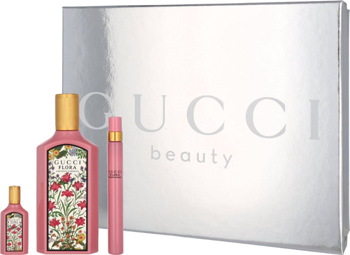 Gucci Flora Gorgeous Gardenia Eau de Parfum 100 ml, 5 ml, 10 ml – 3er-Set – Geschenkset